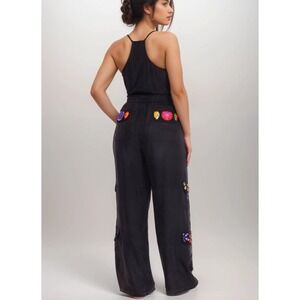 Johnny Was Biya Cargo Pants Womens Size XL Phillis Crochet Pull On Boho Relaxed